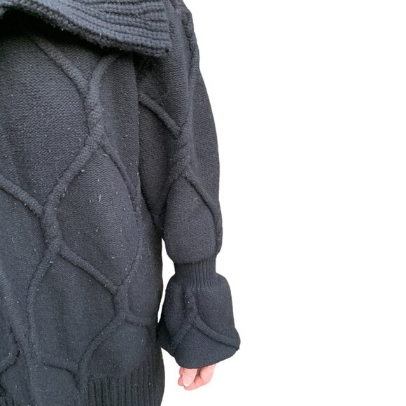 VINTAGE Cashmere Wool Quilted Burberry Jacket XL Black - Picture 5 of 10